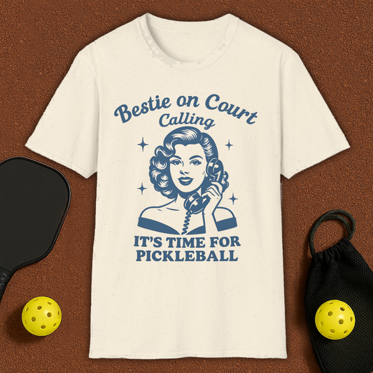 Bestie On Court Calling Pickleball T-Shirt