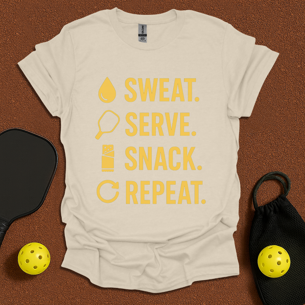 Sweat Serve Snack Repeat T-Shirt