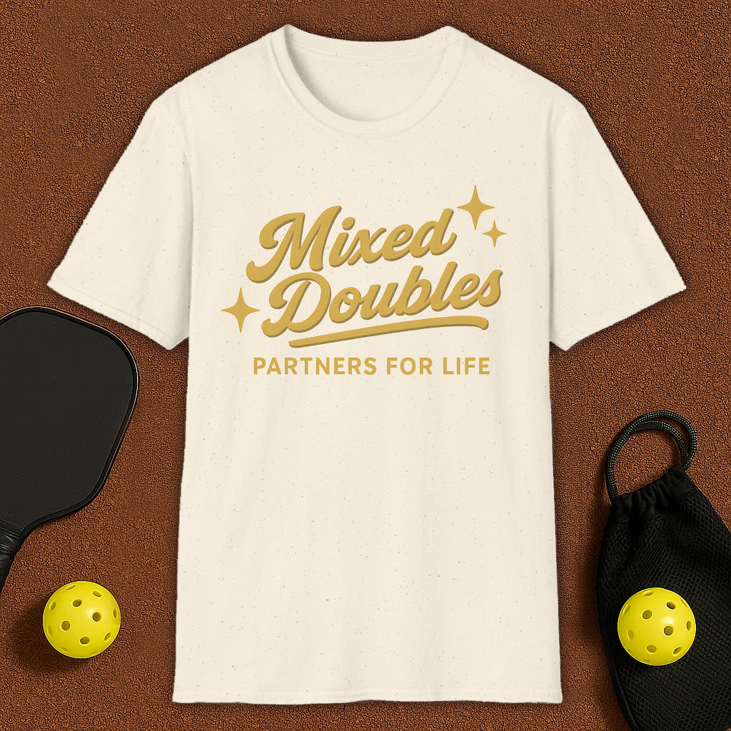 Gold Mixed Doubles Pickleball T-Shirt