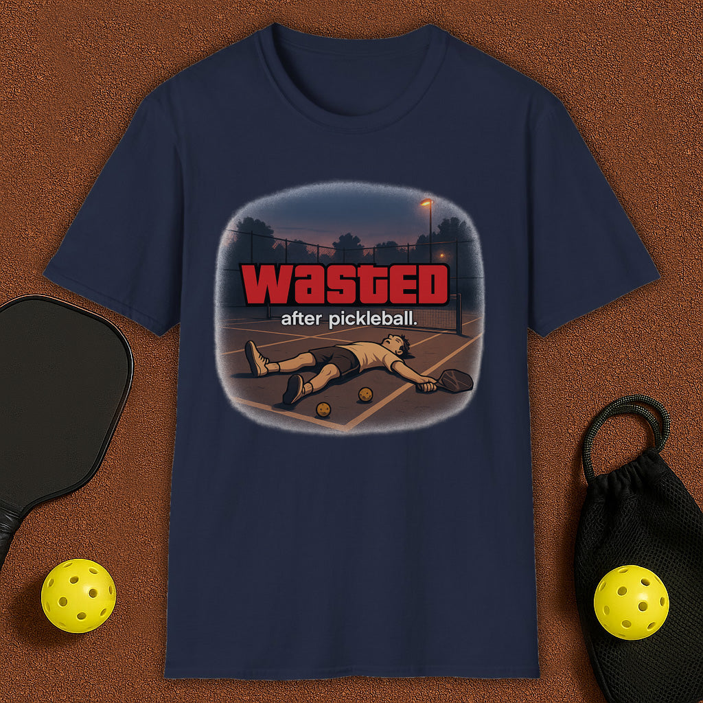 Wasted After Pickleball GTA VI style Pickleball T-Shirt