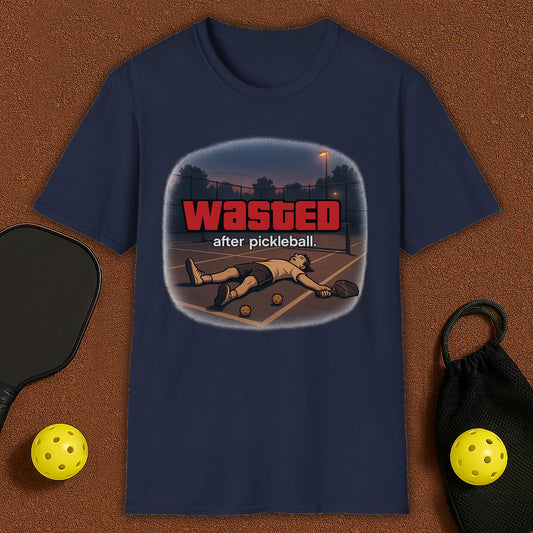 Wasted After Pickleball GTA VI style Pickleball T-Shirt