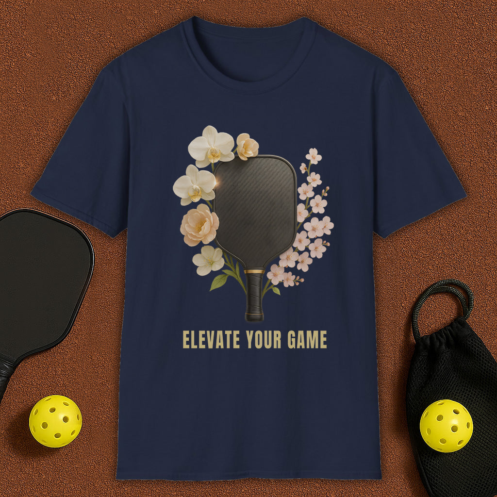 Elevate Your Game Flowers Womans Pickleball T-Shirt