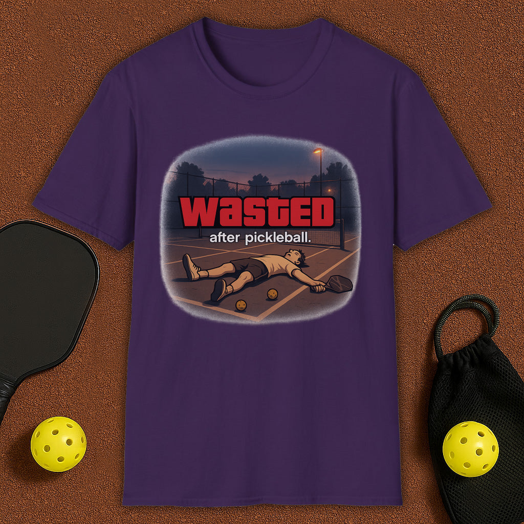 Wasted After Pickleball GTA VI style Pickleball T-Shirt