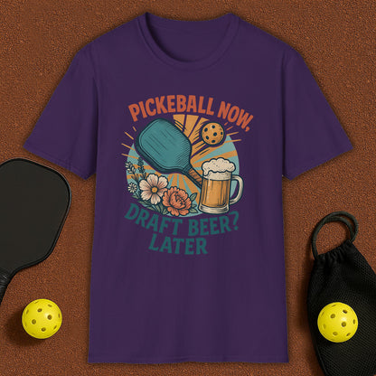 Beer Later?  Pickleball T-Shirt
