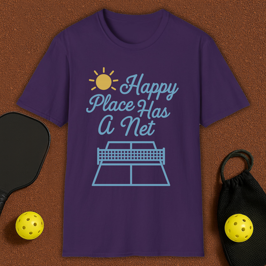 Happy Place Has a Net Pickleball T-Shirt