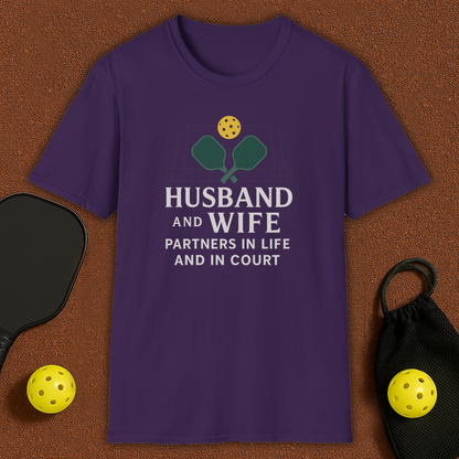 Husband And Wife Partners for Life Pickleball T-Shirt