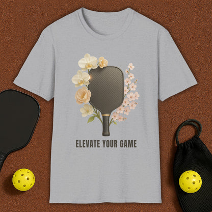 Elevate Your Game Flowers Womans Pickleball T-Shirt
