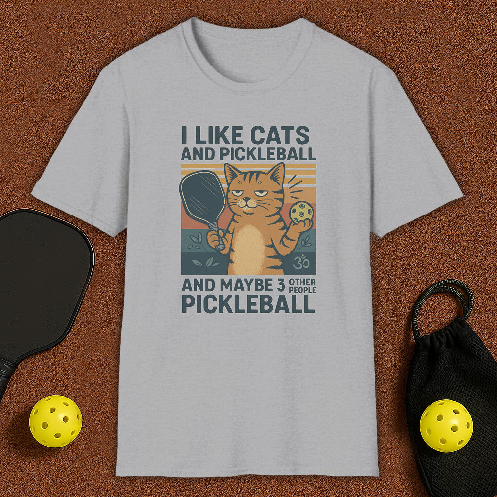 I Like Cats And Pickleball T-Shirt