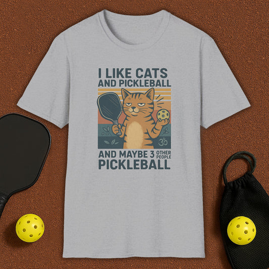 I Like Cats And Pickleball T-Shirt