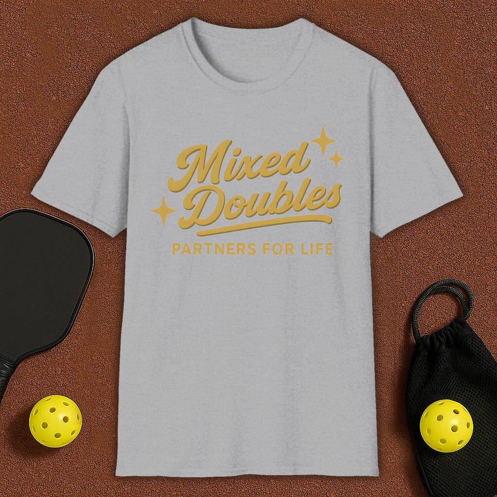 Gold Mixed Doubles Pickleball T-Shirt