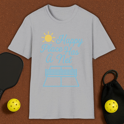 Happy Place Has a Net Pickleball T-Shirt