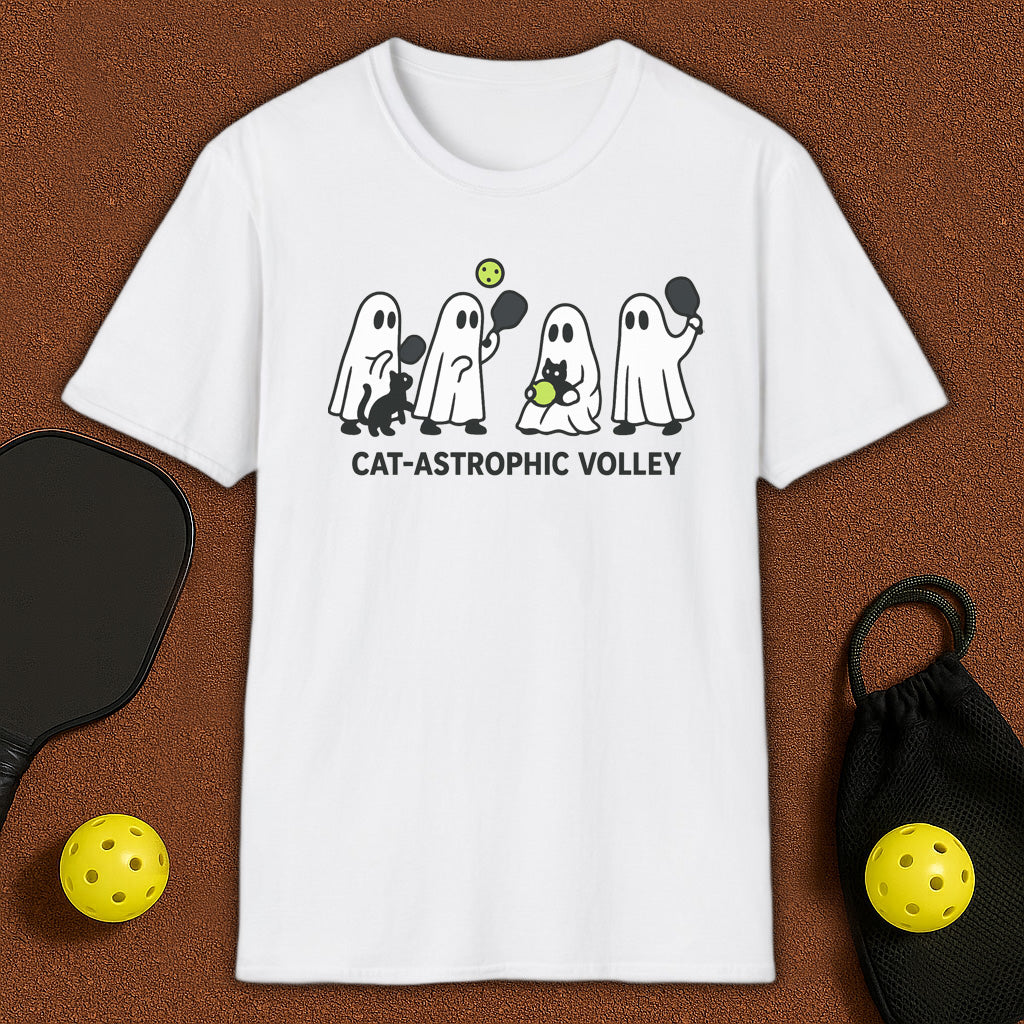 Cat-Astrophic Haloween Pickleball T-Shirt