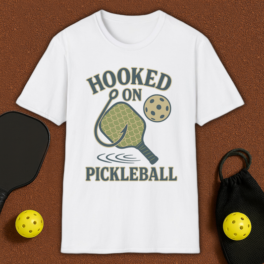 Hooked on Pickleball T-Shirt Fishing style