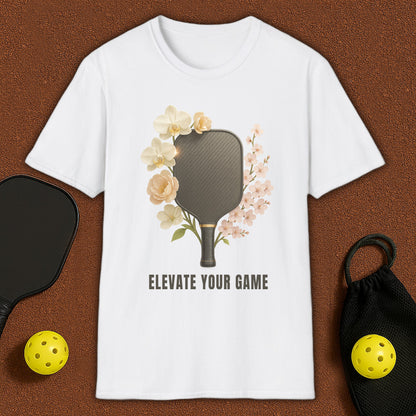 Elevate Your Game Flowers Womans Pickleball T-Shirt