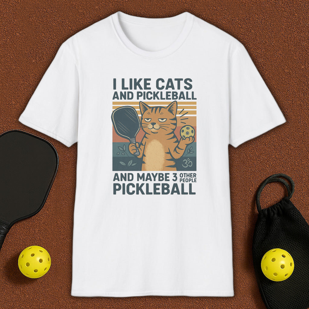 I Like Cats And Pickleball T-Shirt
