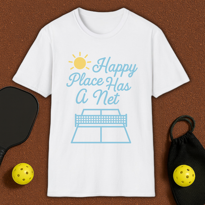 Happy Place Has a Net Pickleball T-Shirt