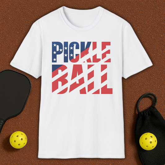 USA FLAG 3 Pickleball T-Shirt