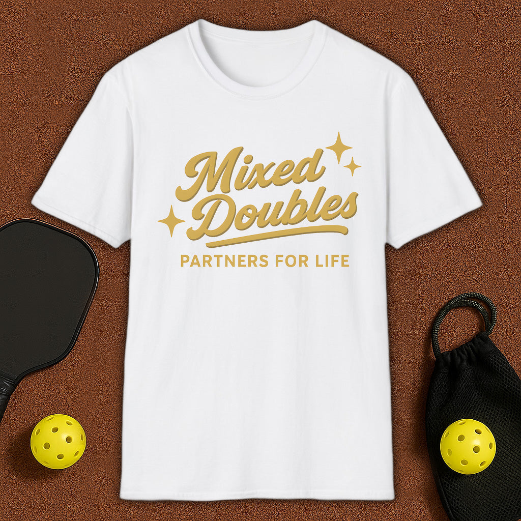 Gold Mixed Doubles Pickleball T-Shirt
