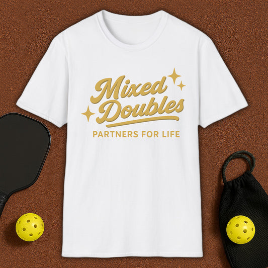 Gold Mixed Doubles Pickleball T-Shirt